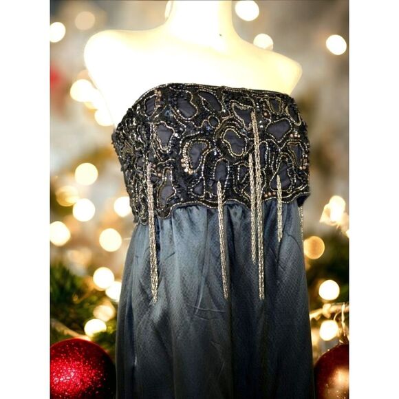 New Beaded‎ Maxi Antik Batik Laria Silk Sz 6 Gown Dress Anthropologie - Picture 1 of 14